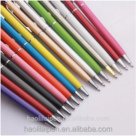 Promotional stylus touch ballpoint pen multicolor cheaper slim pen for hotel metal pen