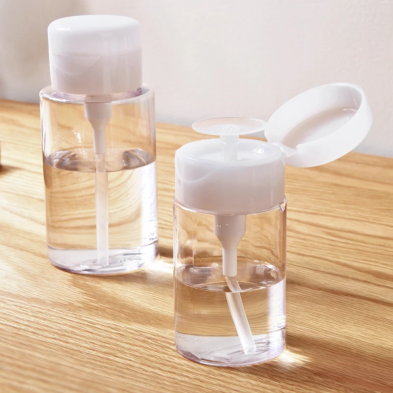 Empty Clear Nail Polish Remover Bottle Eye Makeup Remover Bottle Pump Recycle PETG Plastic Bottles 150ml