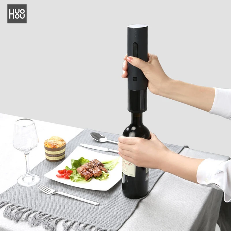 
Original Xiaomi Mijia Huohou Automatic Wine Bottle Kit Electric Corkscrew With Foil Cutter Cork Out Tool 2019 Newest Arrival 