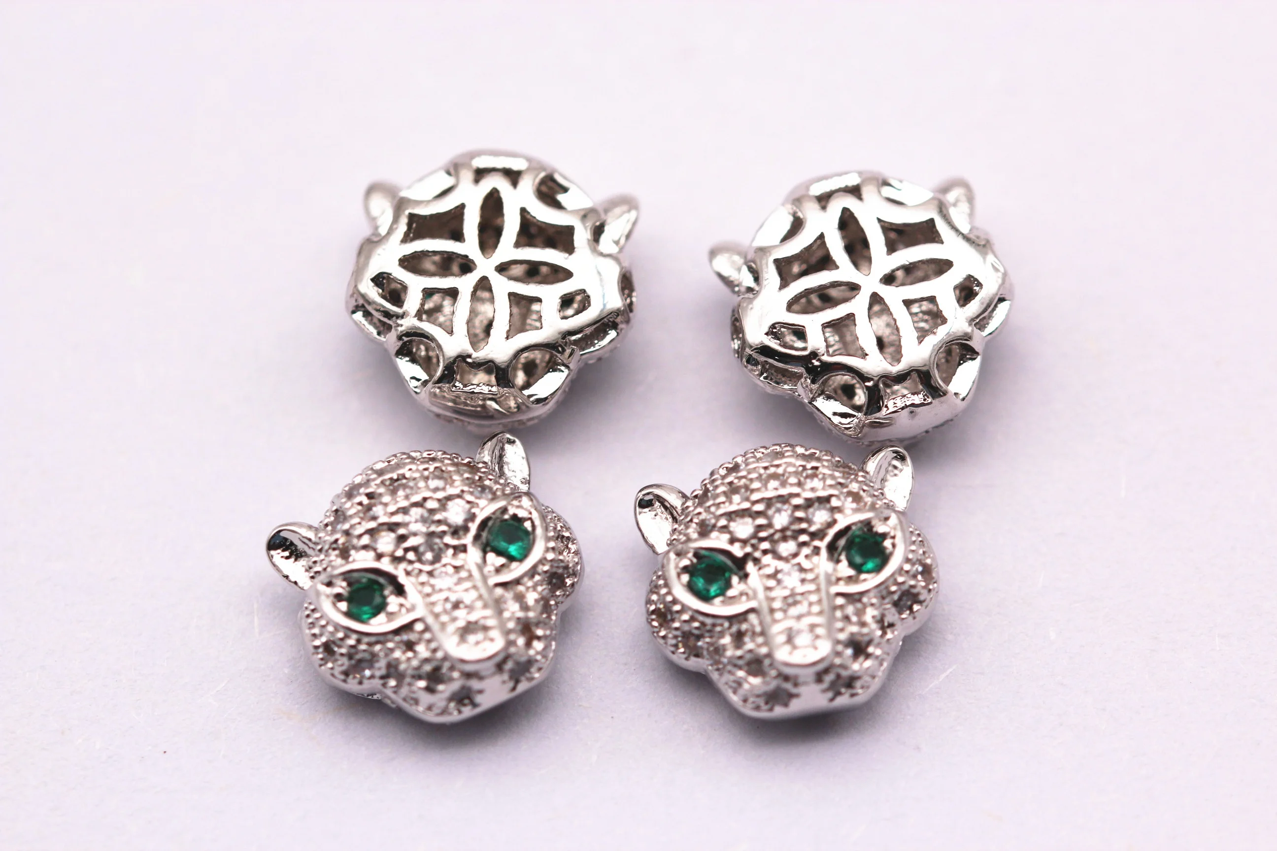 Silver Plated Mirco Pave Clear Zircon Pendant Custom Stamped Metal Charms