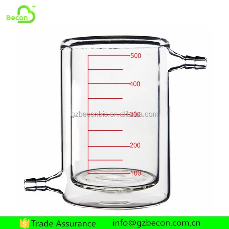 2L Jacketed Beaker with Glass Hose Connections