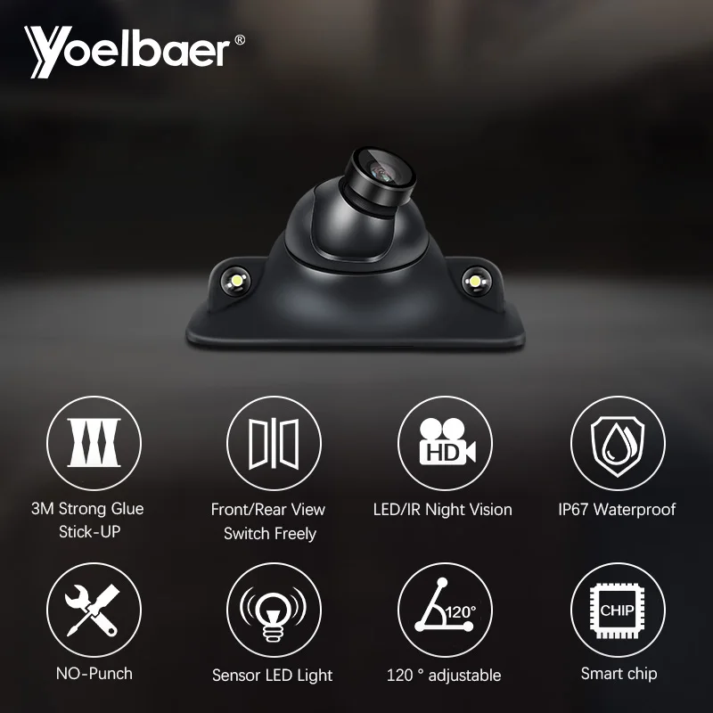 yoelbaer cameras for car 120 degree car rear view parking reverse camera car camera front and rear