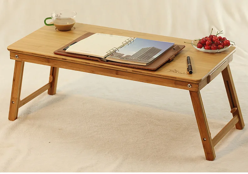 Бамбуковый столик для ноутбука с правой/левой ручкой, бамбуковый складной поднос для кровати