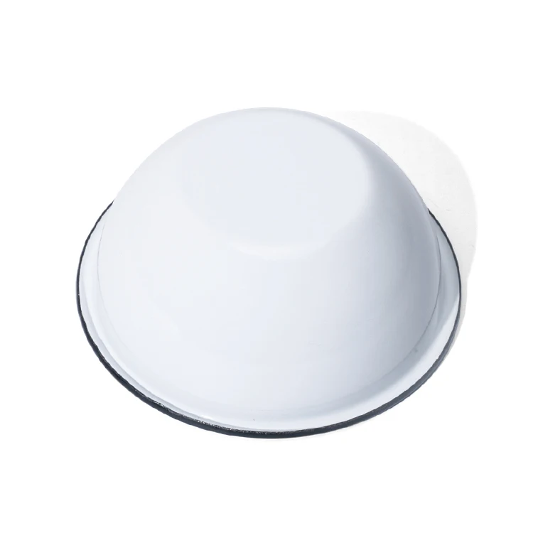 Salad Bowl Custom Mixing Bowl LOGO Printing Soup Enamel Bowl with Roll Rim