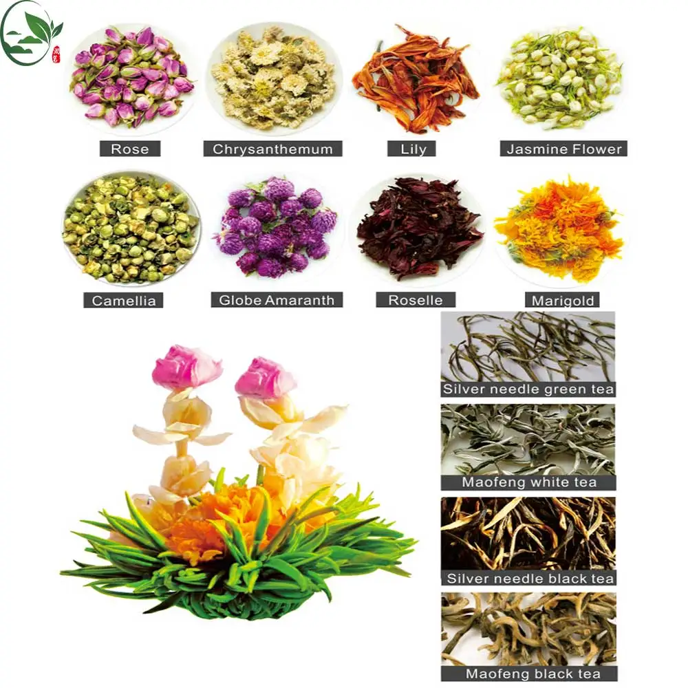 
Guangzhou Runming Tea Co.,ltd Handcrafted Flowering Tea Bag Packaging Organic Blooming Flower 108 Tea 