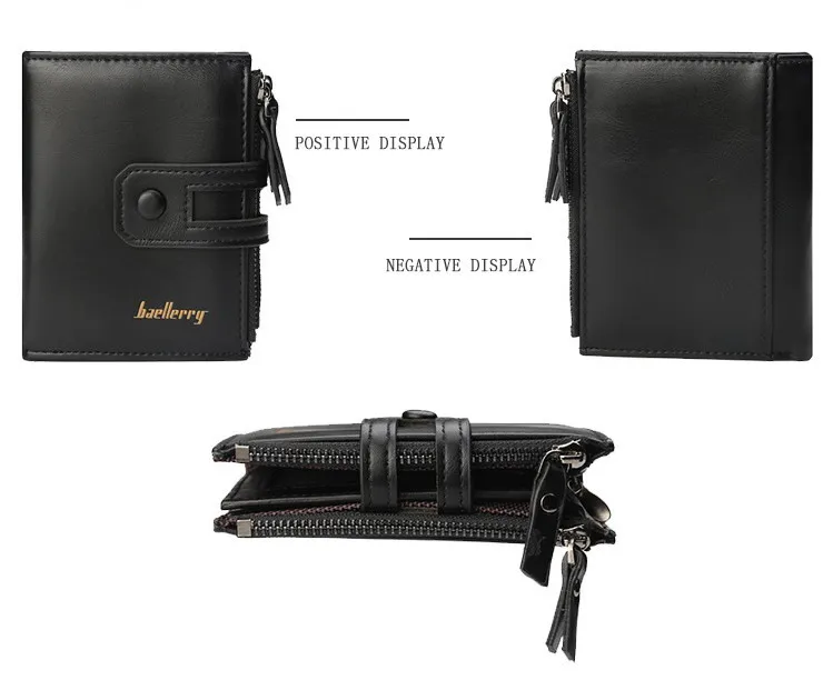 Baellerry 2018 new style male PU leather short section zipper wallet with hasp,coin purse, card holder for men