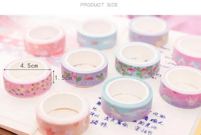 Golden onion powder adhesive tape small pure and fresh and young girl heart unicorn gold hand zhang decorative boxes of s PN2686