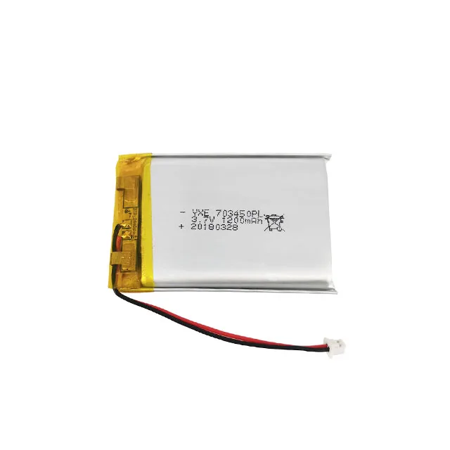 Rechargeable lithium battery 3.7v 1300mah 703450 for cosmetic instrument
