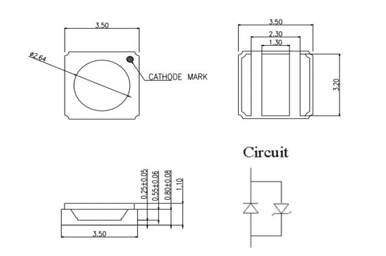 Germicidal uvc led  0.5W 255nm 260nm 265nm uvc 3535 SMD led chip