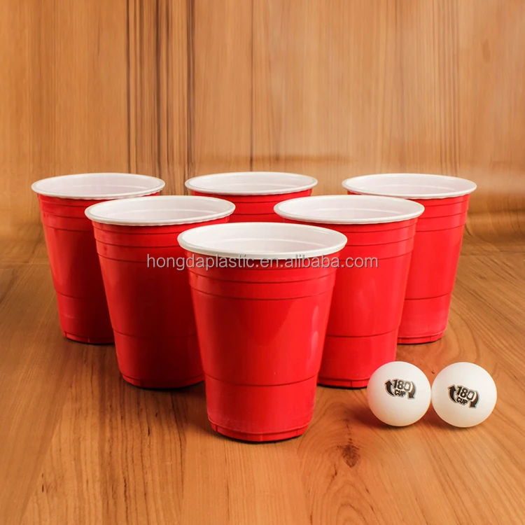 Party Supplies Eco-Friendly Disposable PP 16oz Plastic Red  Cup Beer Cups