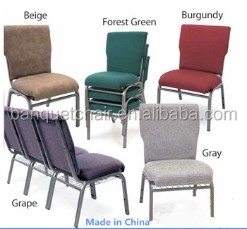 Hot sell Used stacking metal church chair with bookrack