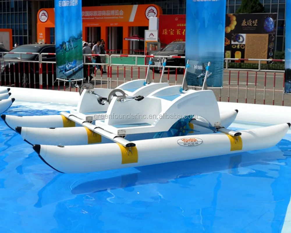 Fiberglass Seat Two Riders Pedal Boat Sea Bikes Fishing Pedal Boat for sale