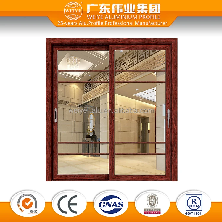 
2020 Factory direct sell 4 /2 panels glass door Durable alloy aluminum sliding glass door 