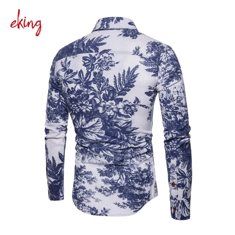 Custom 100% cotton eco friendly fashion hawaiian color men casual shirts for men
