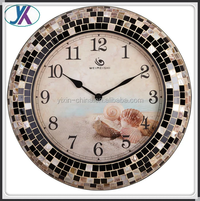 High Quality Mirror Silver Mosaic Wall Clock Decorative Outdoor Clock