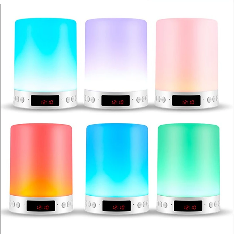 
Pat light alarm clock Blue tooth speaker colorful lights Blue tooth mini audio smart touch atmosphere 
