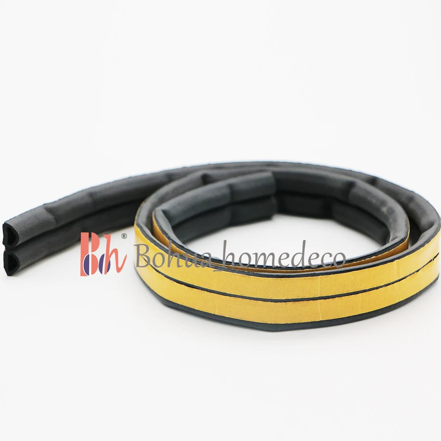 12x10 EPDM Foam Rubber Door Seals Self Adhesive D Type Sealing Strips Draught Excluder Anti Collision Energy Save Weatherstrips