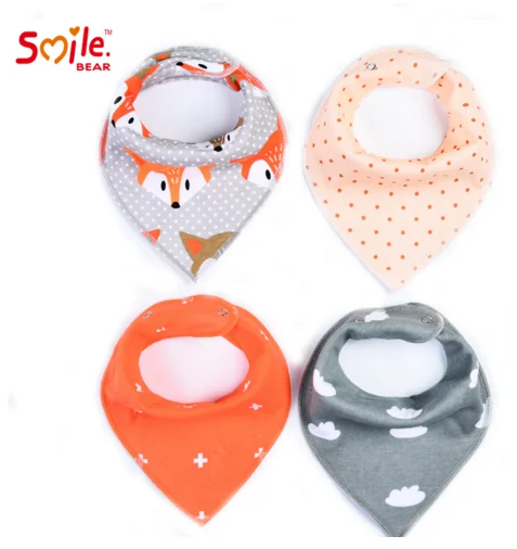 
Amazon Hot Selling Colorful Soft organic cotton baby bandana bibs 