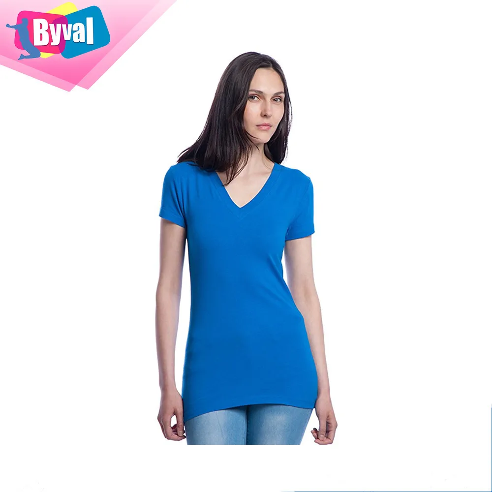 Простые женские футболки базовая футболка с V-образным вырезом мягкие пустые топы под рубашки оптовая продажа