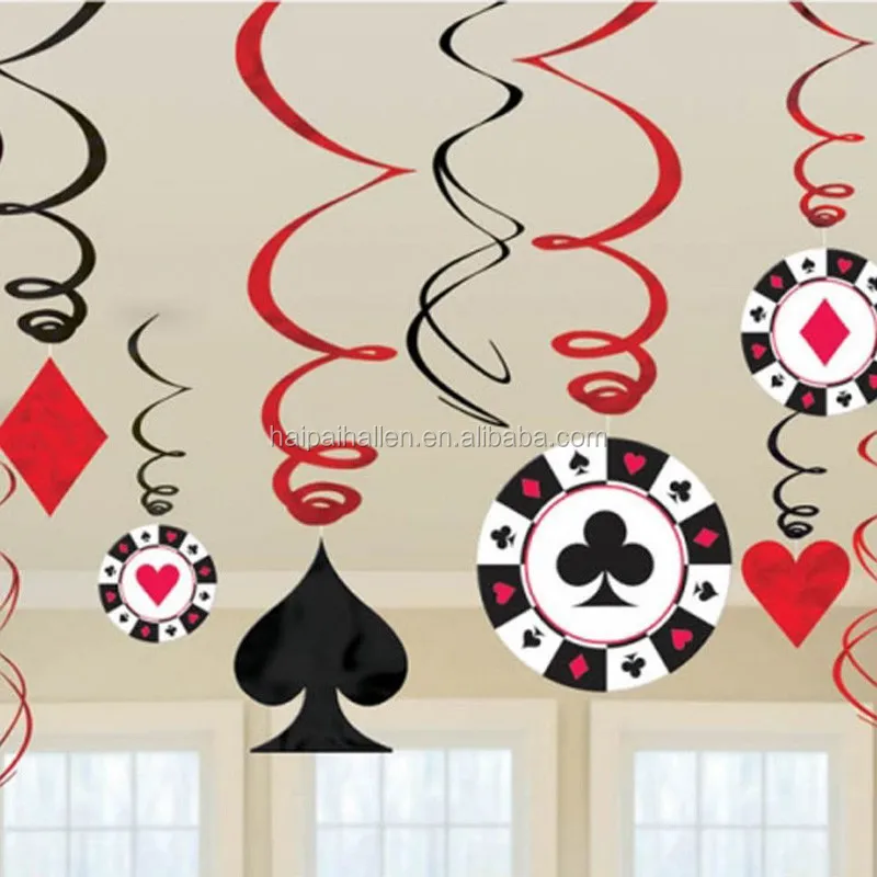 Casino Your Bet Card Night Party Gamble Hanging Swirl Ceiling Decoration