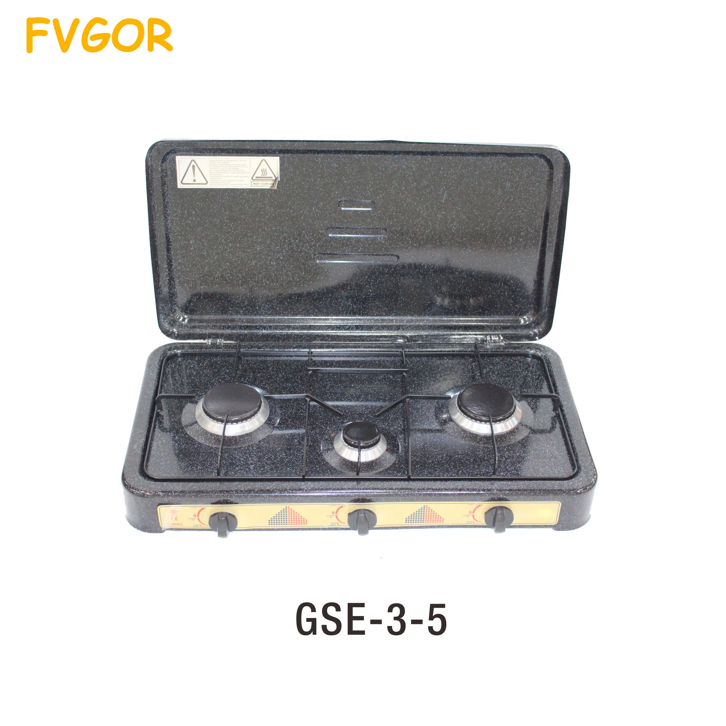 Spray coating white color Portable outdoor camping gas stove 3 burner