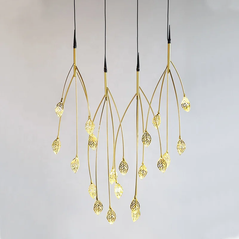 Светодиодная вилка с золотыми листьями Star spring двойного назначения, Потолочная Подвесная лампа, украшения для свадеб, вечеринок, мероприятий
