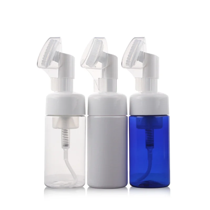 
50ML cleanser mousse foam pump PET bottle with silicone applicator 