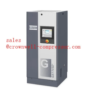 GA11 VSD iPM Atlas Copco oil injected permanent magnetic screw air compressor GA11 VSD iPM 11Kw 15HP 50Hz 60Hz