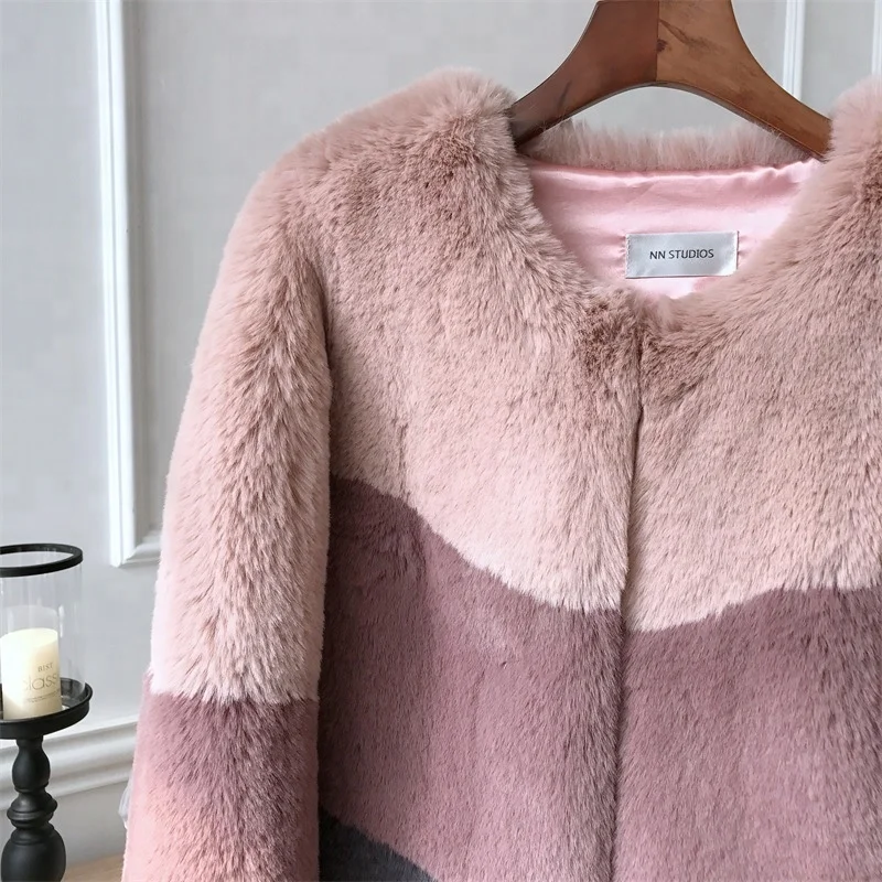 Women hairy raccoon fur long sleeve jacket With Great Price