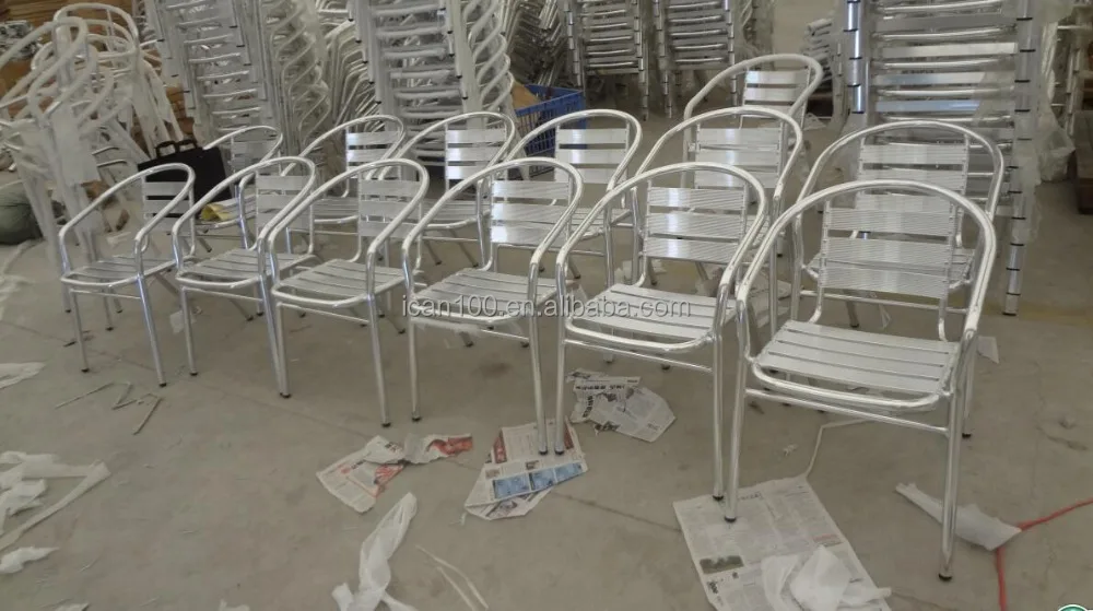 Flash Furniture Aluminum Slat Back Indoor-Outdoor Restaurant Chair (DC-06001)