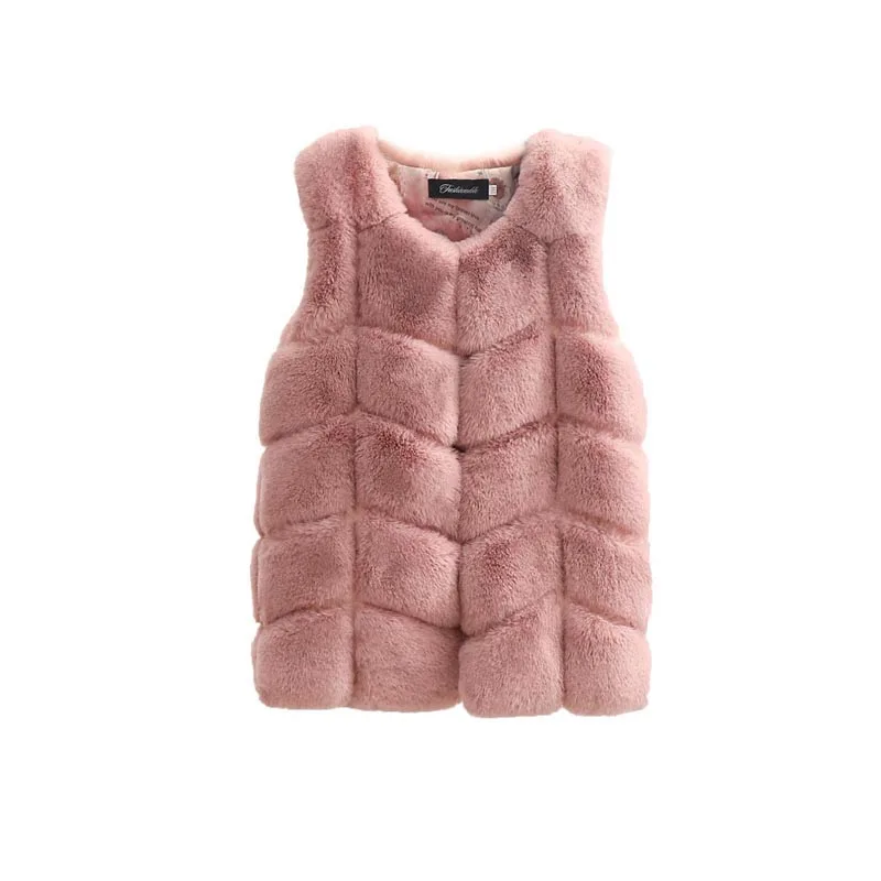 
Girls Soft Faux Fur Warm Waistcoat Sleeveless Jacket Coat Fur Vest For Children Kids 