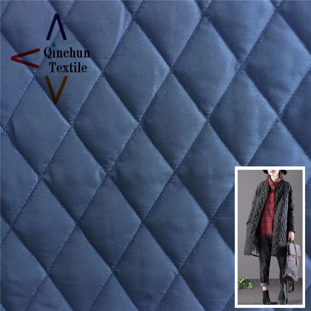 Diamond design double side polyester quilting fabric for jacket