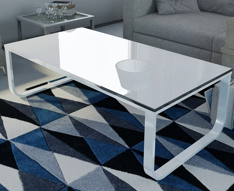 Цветной стеклянный журнальный столик с металлическими ножками/Железный журнальный столик