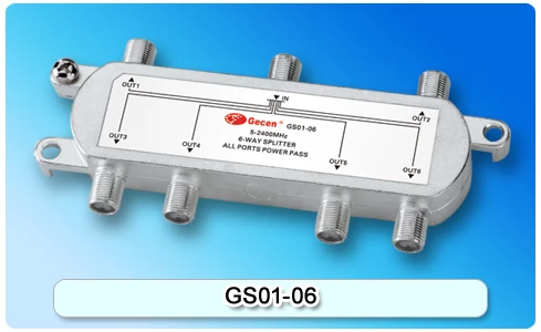 Gecen 5-2400Mhz 6 way satellite splitter model GS01-06