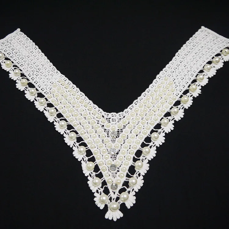 2016 Most Popular French Beaded embroidery Lace Motifs with Pearl For Ladies Dress