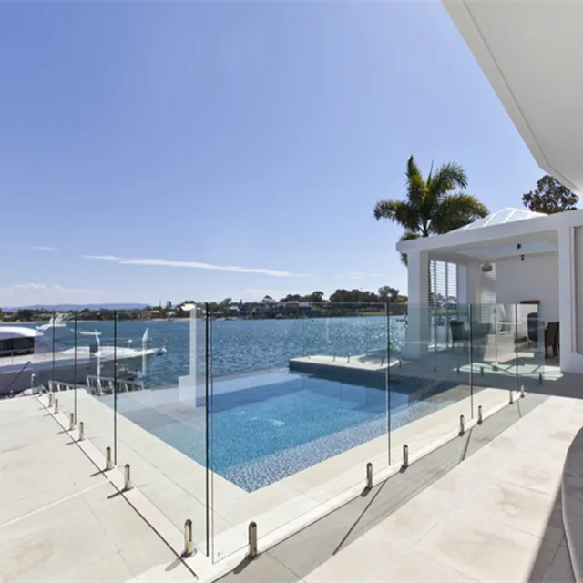 Frameless Tempered Glass Swimming Pool Fence Outdoor