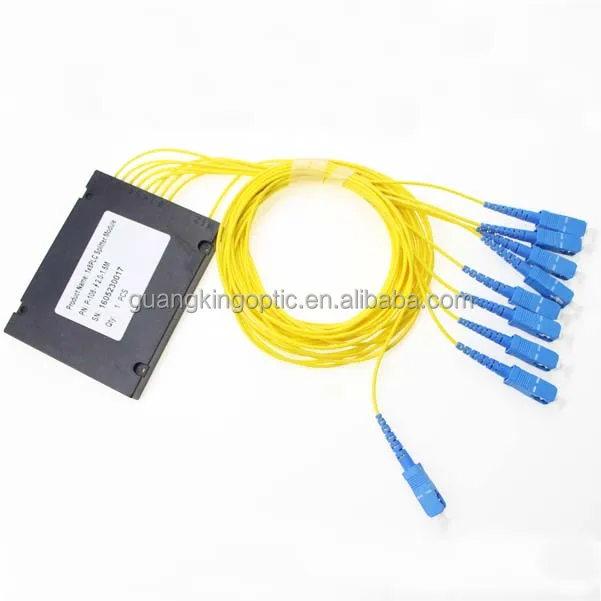 FTTH 1 8 ABS Box PLC Splitter with SC/UPC Fiber Optic Connector Price