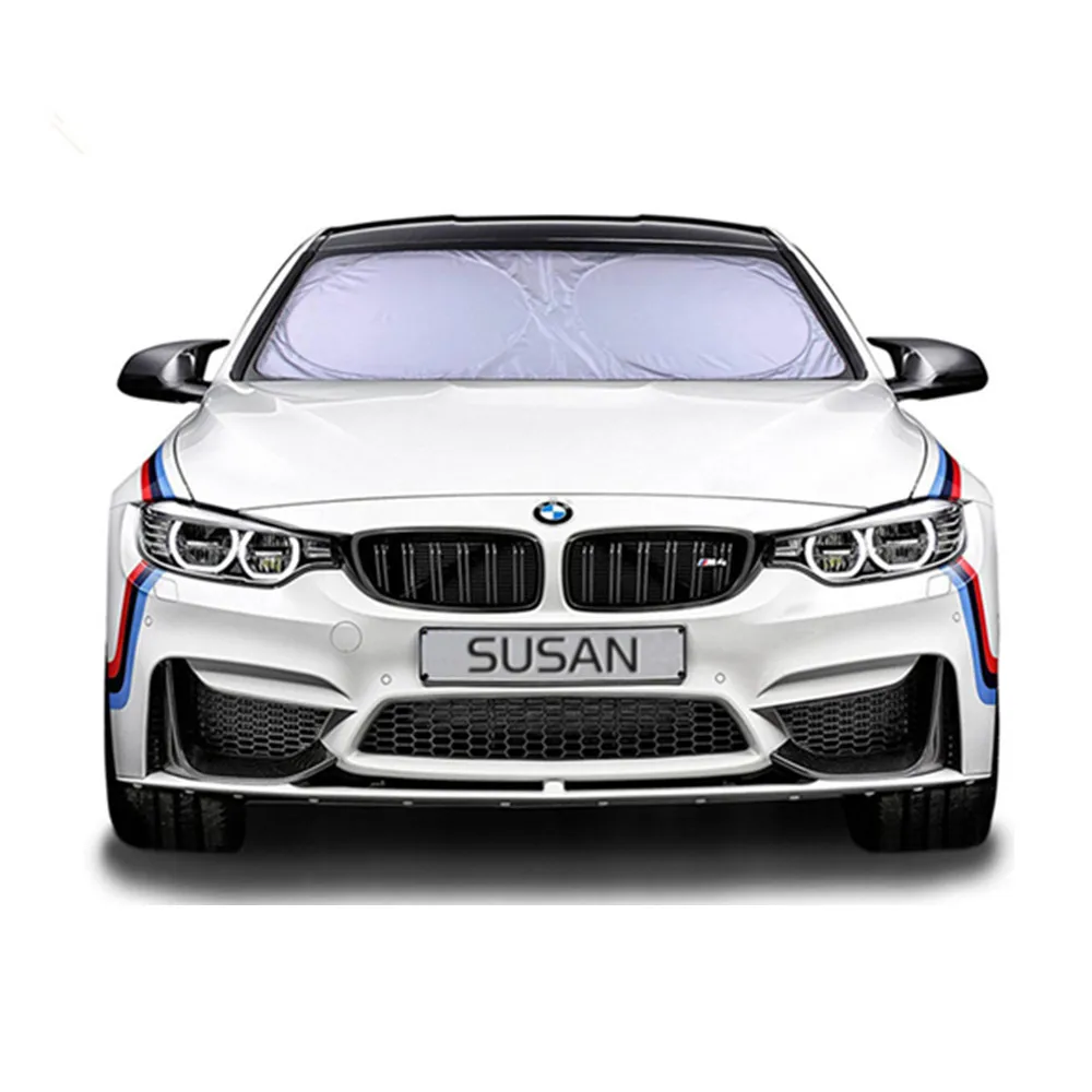 
car windshield sunshade 150*70 two circle polyester front sun shade 