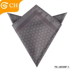 Cheap High Quality Mens Hexagon Design Printed 100% Polyester Handkerchiefs