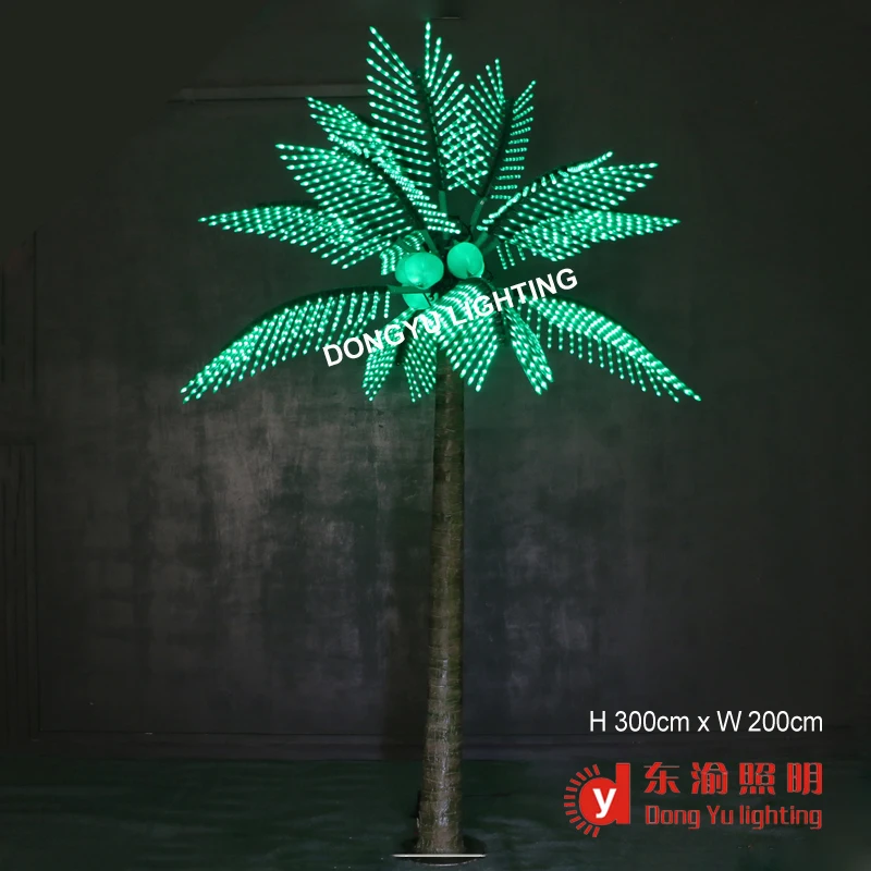 3m height high standard outdoor decoration green light artificial light palm tree