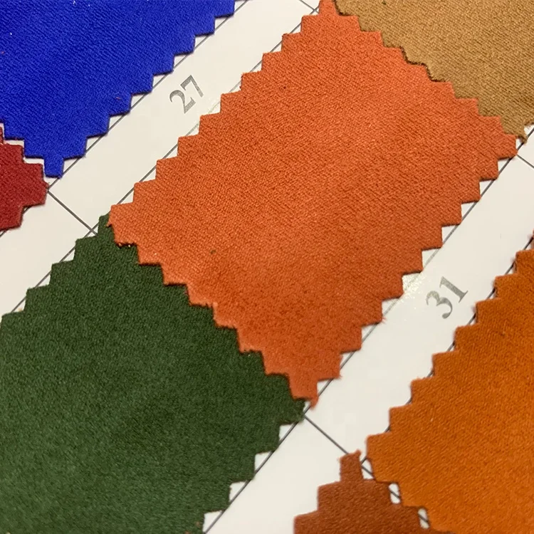 Polyester+spandex elastic double sides velvet flannel suede fabric for bag shoes dress