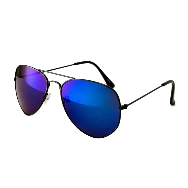 Black frame alloy  aviation sunglass colorful mirror Sunglasses for Men/Women Reflective