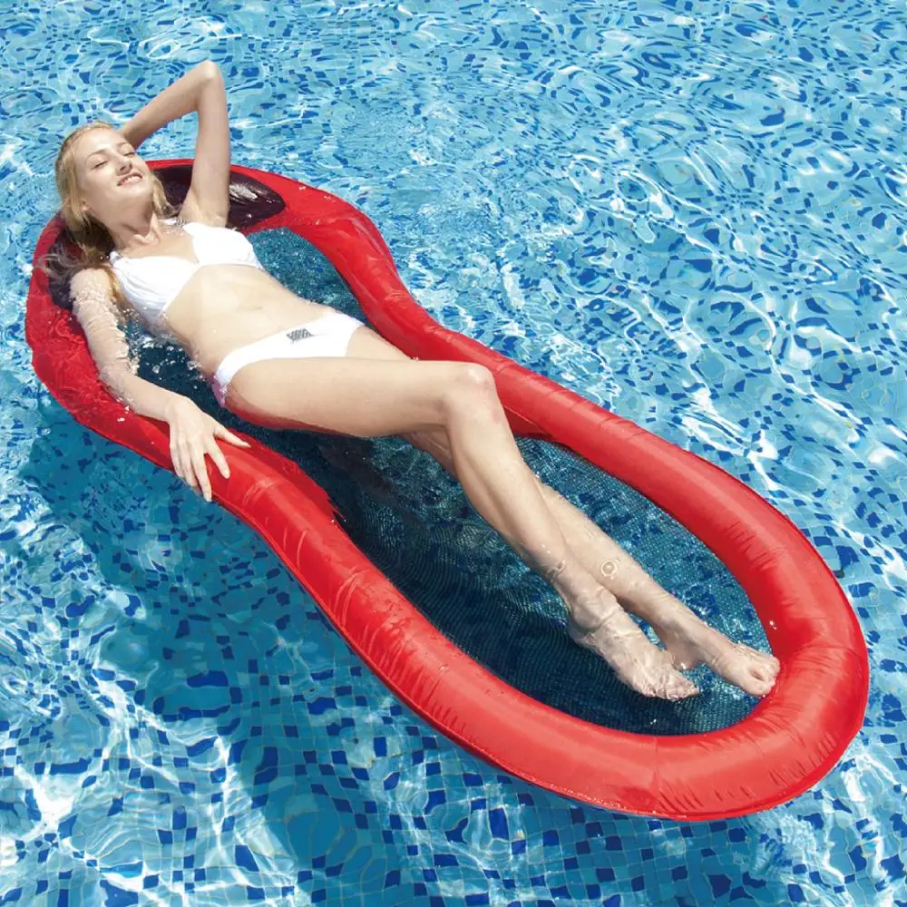China factory custom PVC inflatable air mattress new mesh float lounge for pool party