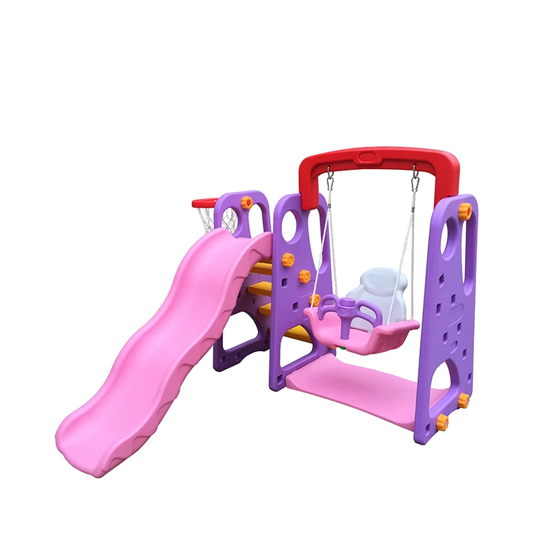 5 In 1 Basket Stand And Football Goal  And Slide  Swing Combination Plastic  Indoor  Baby Swing