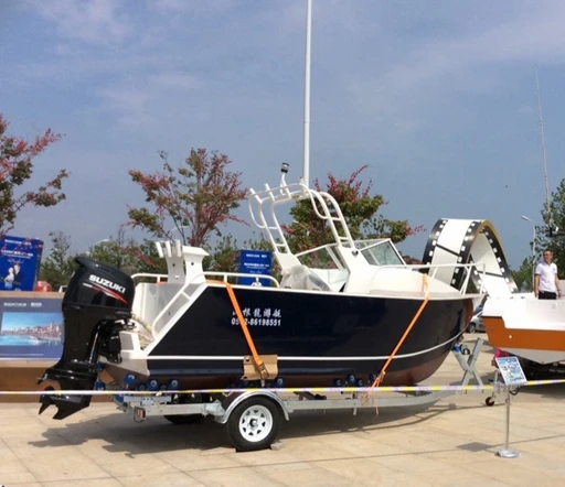 high quality 5.8m marine aluminum welded cuddy cabin hard top fishing boat for sale
