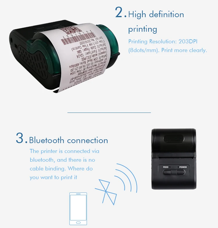 
Manufacturer fast in printing thermal printer for portable industry SUP58M1-B 