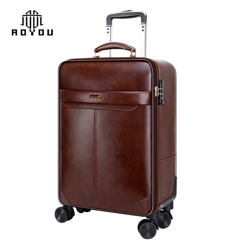 New Chinese Business Luggage Travel Bag with Pull-rod Box Polyurethane Leather Bag Pull-rod Box