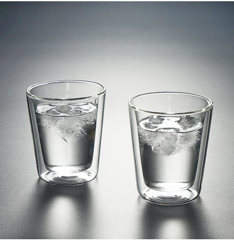 
Wholesale glassware insulated double wall glass espresso shot cup logo 