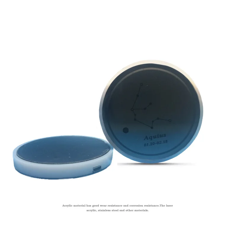 LED Cup Holder Lights Constellation Series 7 Colors Changing USB Charging Mat Luminescent Cup Pad