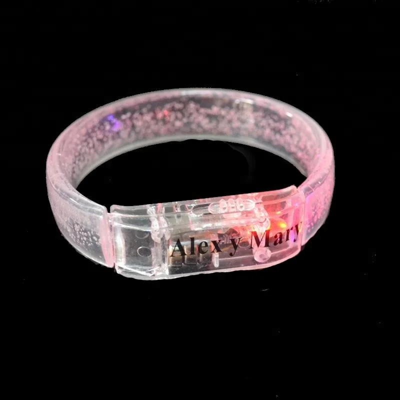 plastic Flashing bracelet custom logo led flashing bubble led bracelets party led flash light Bracelet for multi-color led